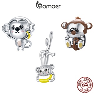 Bamoer 925 純銀吊飾吊墜動物設計可愛猴子系列手鍊 DIY 配件