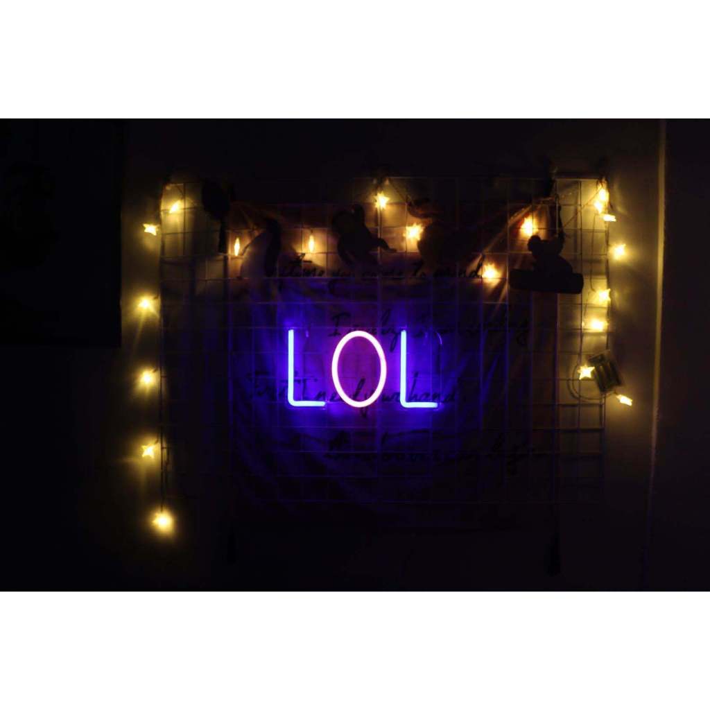 LED霓虹燈字母掛式霓虹燈OMG字母LOL字母遊戲房