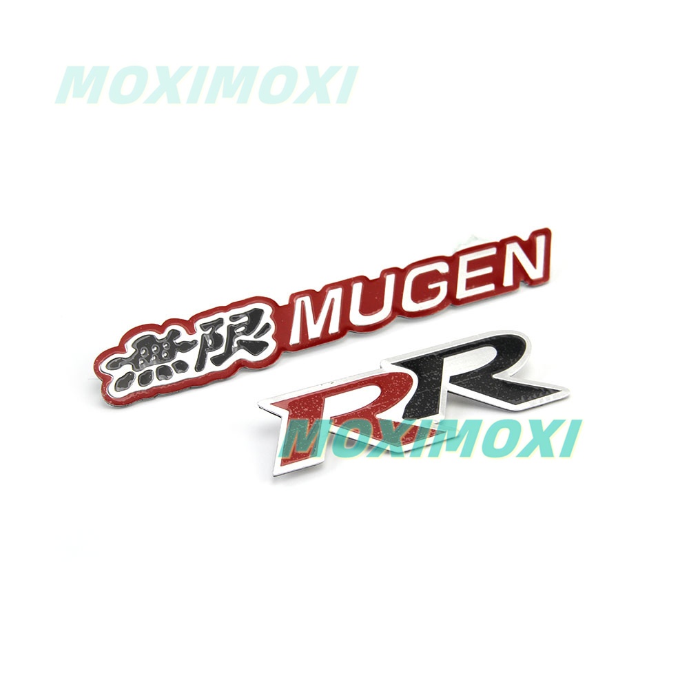 3D MUGEN 和 RR 汽車貼紙貼花格柵保險槓窗車身裝飾的汽車造型 無限 鋁標誌徽章 劃痕遮蓋貼