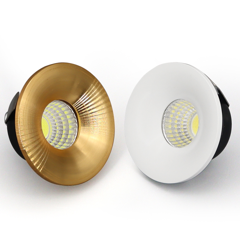 可調光 LED COB 筒燈 3W 圓形迷你聚光燈天花板 AC85-265V 白色照明燈泡,用於櫥櫃櫃檯展示櫃