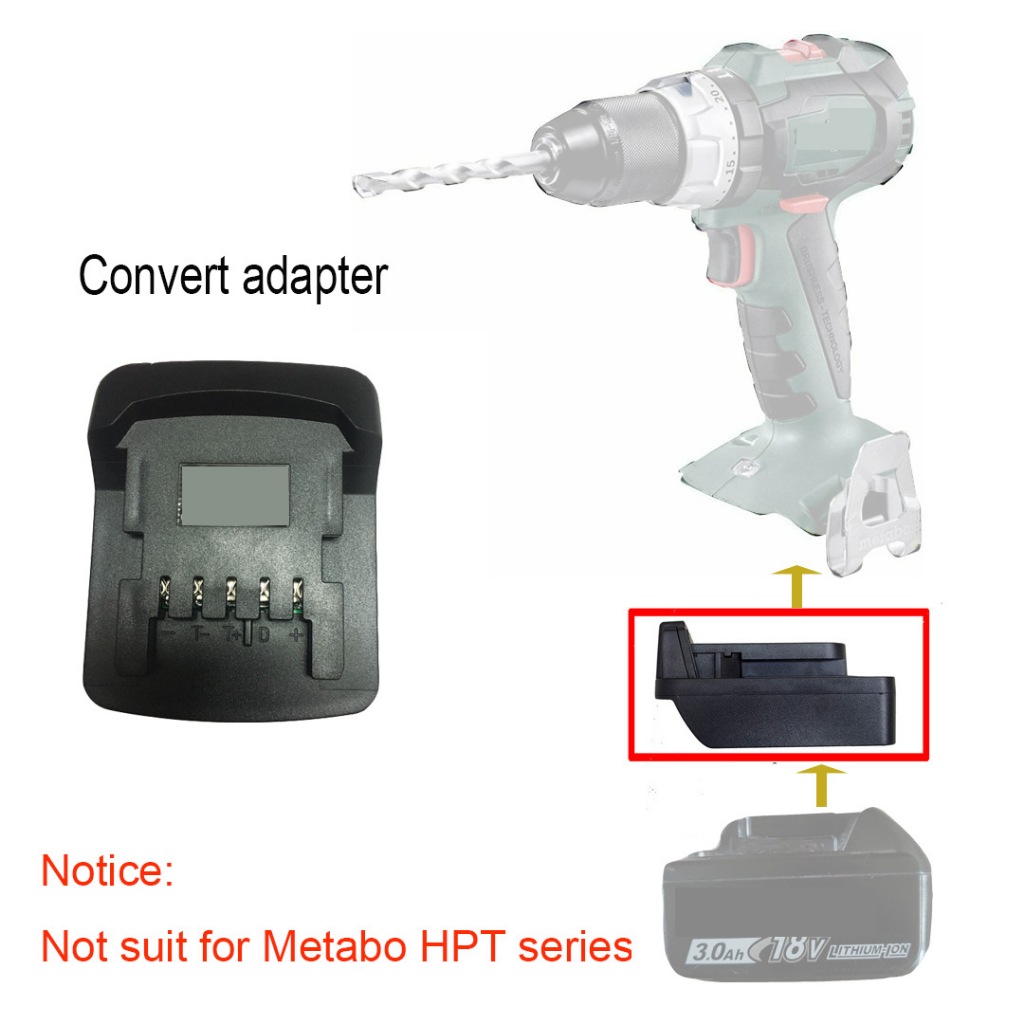 轉換適配器適用於Makita 牧田18V BL1830電池 轉Metabo麥太保/美達寶工具