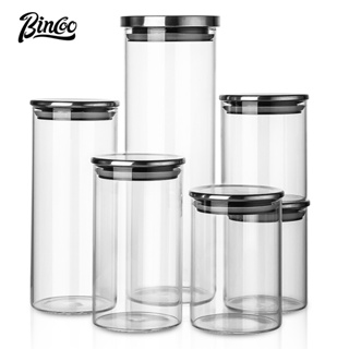 BINCOO 咖啡豆密封罐 玻璃家用咖啡粉儲存罐 食品五谷雜糧瓶 茶葉罐子 大容量 650ML/950ML