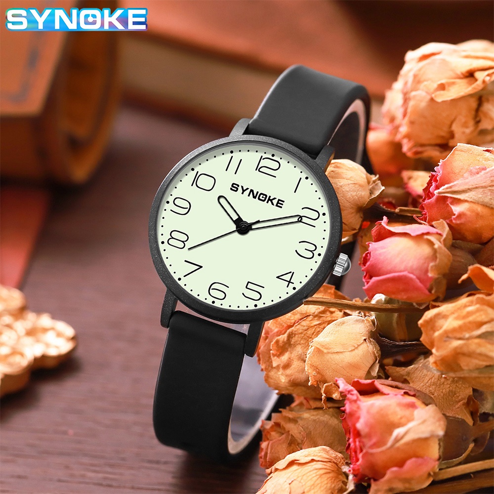 Synoke時尚簡約女士手錶日曆周顯示戶外運動防水電子石英表