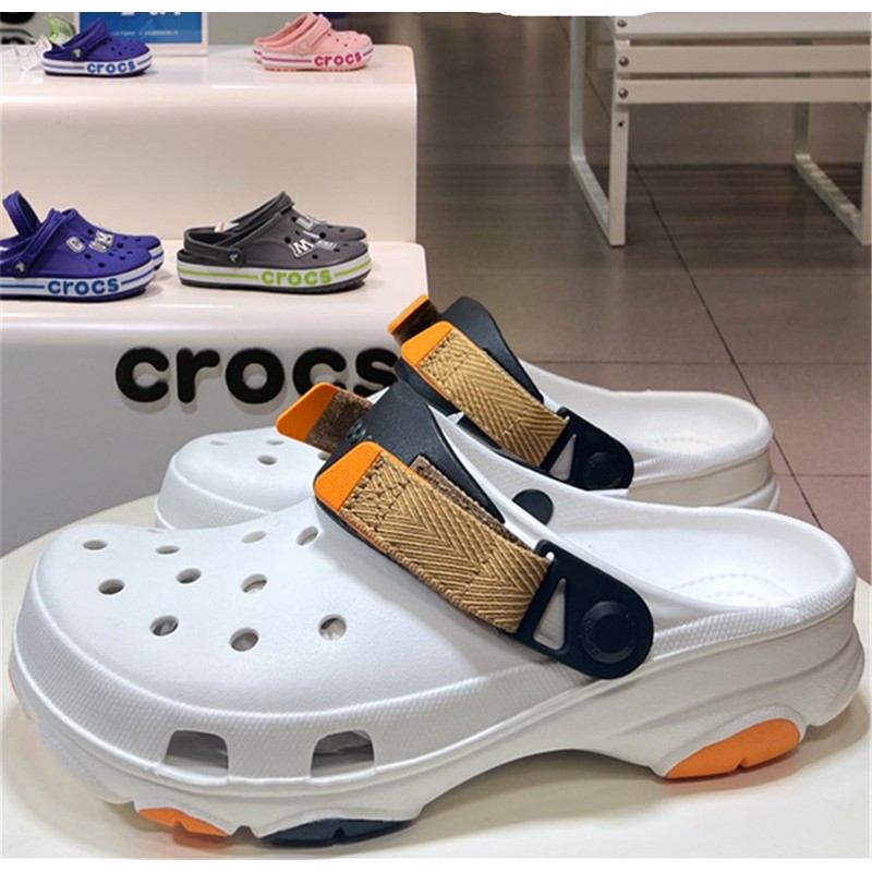 Crocs沙灘鞋卡駱馳經典特林洞洞鞋男戶外沙灘鞋包頭拖鞋|206340