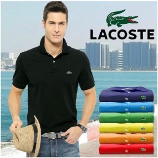 鱷魚POLO衫 lacoste 男士短袖T恤 翻領T恤 夏季高級商務POLO衫 素色休閒翻領上衣