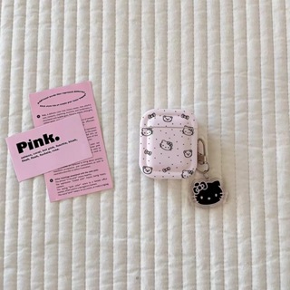 Airpods 粉色保護套高品質軟 TPU 外殼帶掛繩粉色可愛貓咪女