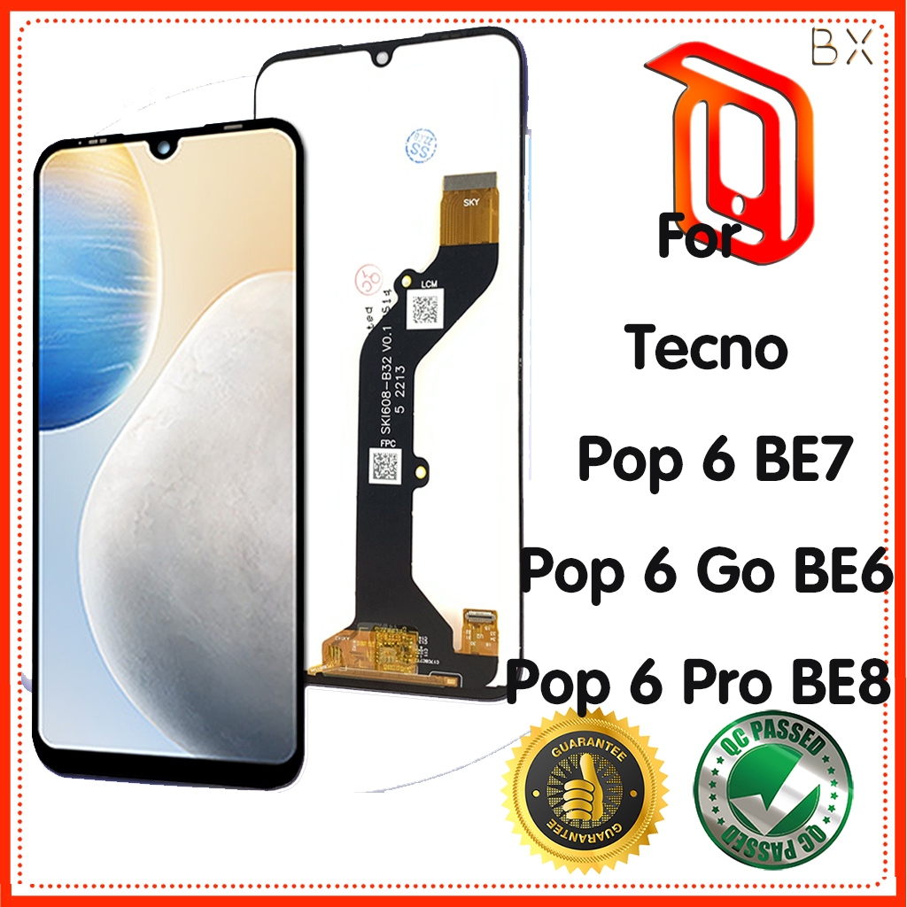 適用於 Tecno Pop 6 BE7 Pop 6 Go BE6 isplay 觸摸屏數字化儀面板組件適用於 Pop 6