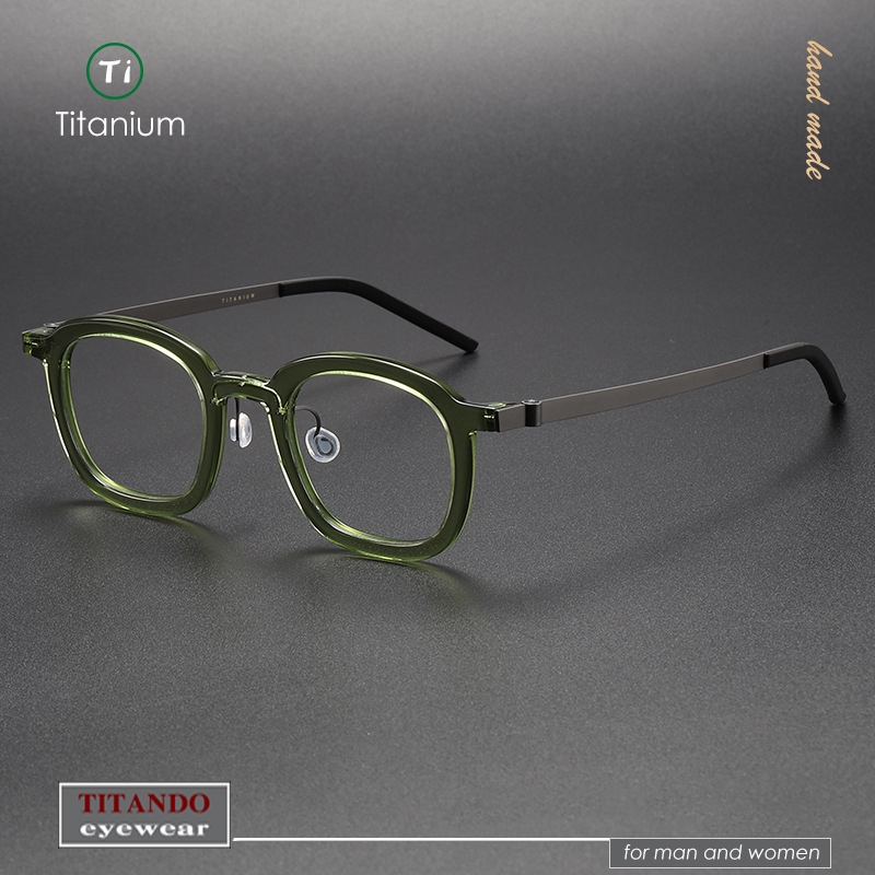 北歐極簡風格 無螺絲設計 半透明鏡框和超韌鈦組合光學眼鏡 Strip titanium 1050