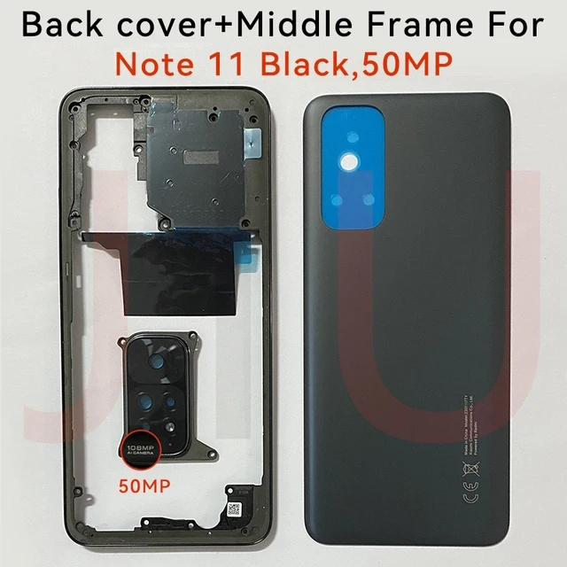 XIAOMI REDMI 原裝小米紅米 Note 11 電池蓋後殼門板紅米 Note 11s 後蓋+相機鏡頭中框