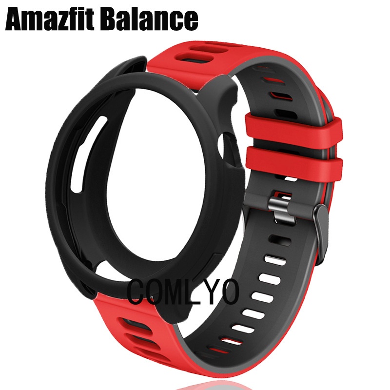 套裝 華米 Amazfit Balance 保護殼 + 錶帶 智能手錶 矽膠 腕帶 保護套 半包殼 軟殼 屏幕保護膜