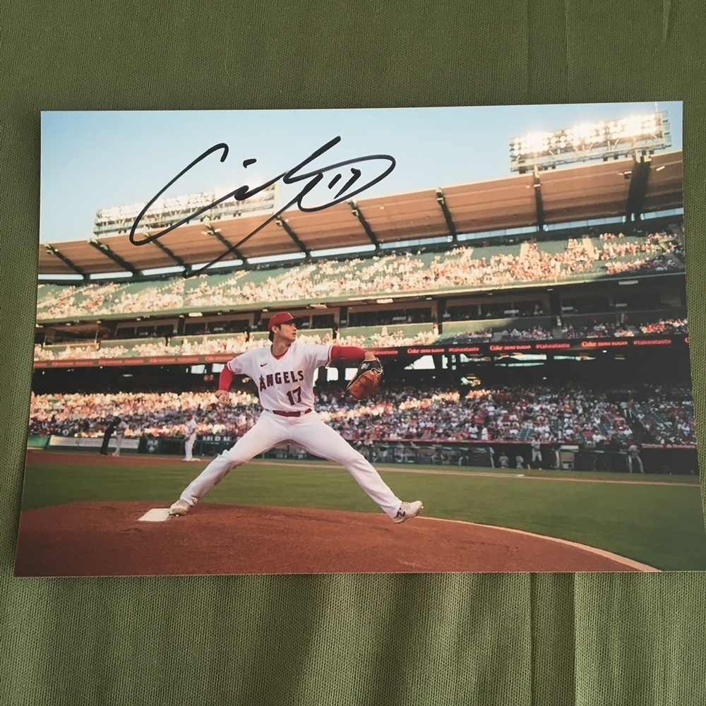大谷翔平 Ohtani Shohei 親筆簽名照片 7 寸 baseball 棒球體育周邊