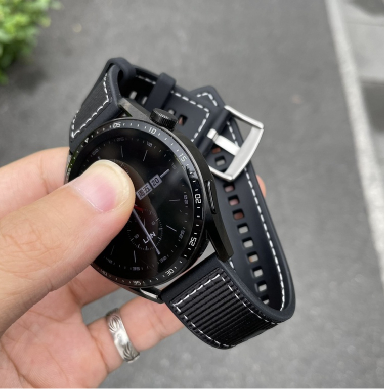 適用華為手錶GT4錶帶GT2尼龍軟矽膠GT3pro男watch4/3/pro新款運動22mm錶帶黑色