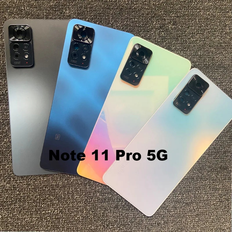 XIAOMI 適用於小米 Redmi Note 11 Pro 5G / 11E Pro 電池蓋門後玻璃外殼後蓋相機鏡頭框