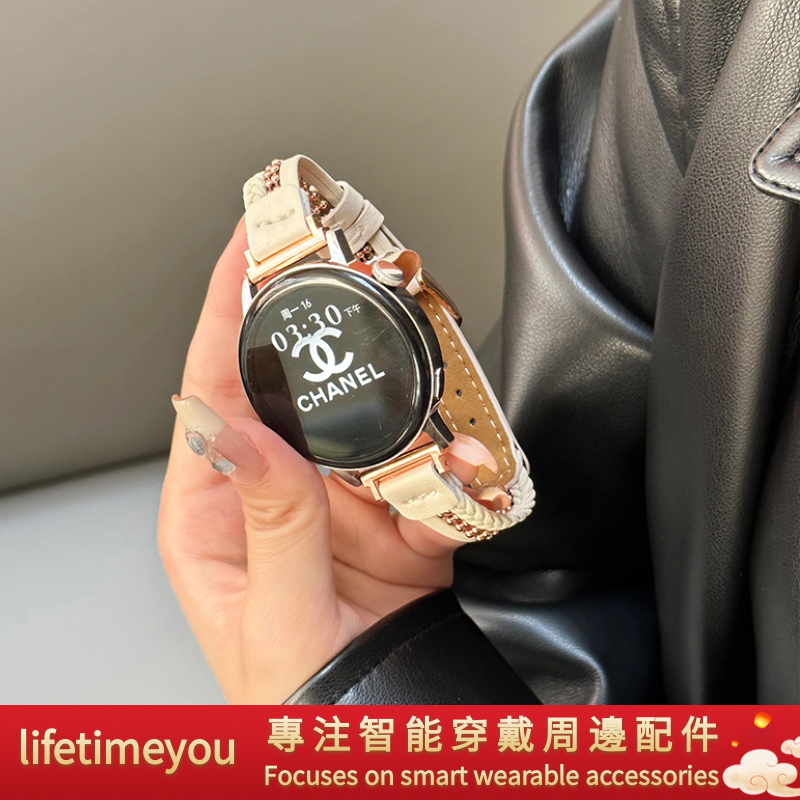 20mm 22mm 錶帶 鏤空真皮錶帶 適用米動青春錶帶  華為GT 三星active 華米 Amazfit 小米錶帶