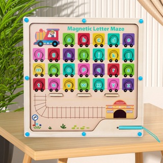 【櫟趣玩具屋】蒙特梭利啟蒙 認知26個英文配對 磁性英文字母走位遊戲 顏色認知寶寶益智玩具