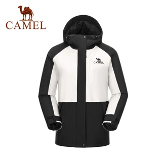 Camel加厚絎縫外套女防風防水戶外野營登山外套