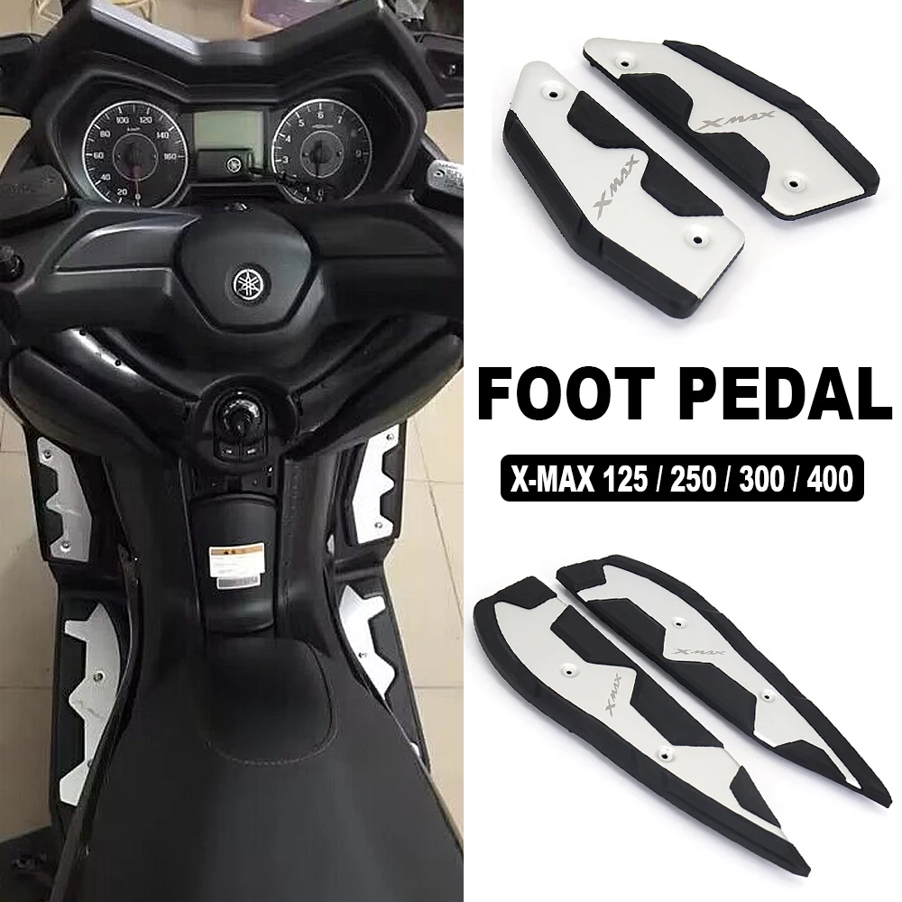 適用於 雅馬哈 XMAX 400 300 250 125 踏板防滑腳墊 踏板鋁+橡膠 加厚防滑腳踏板 腳釘 腳蹬 擱腳板