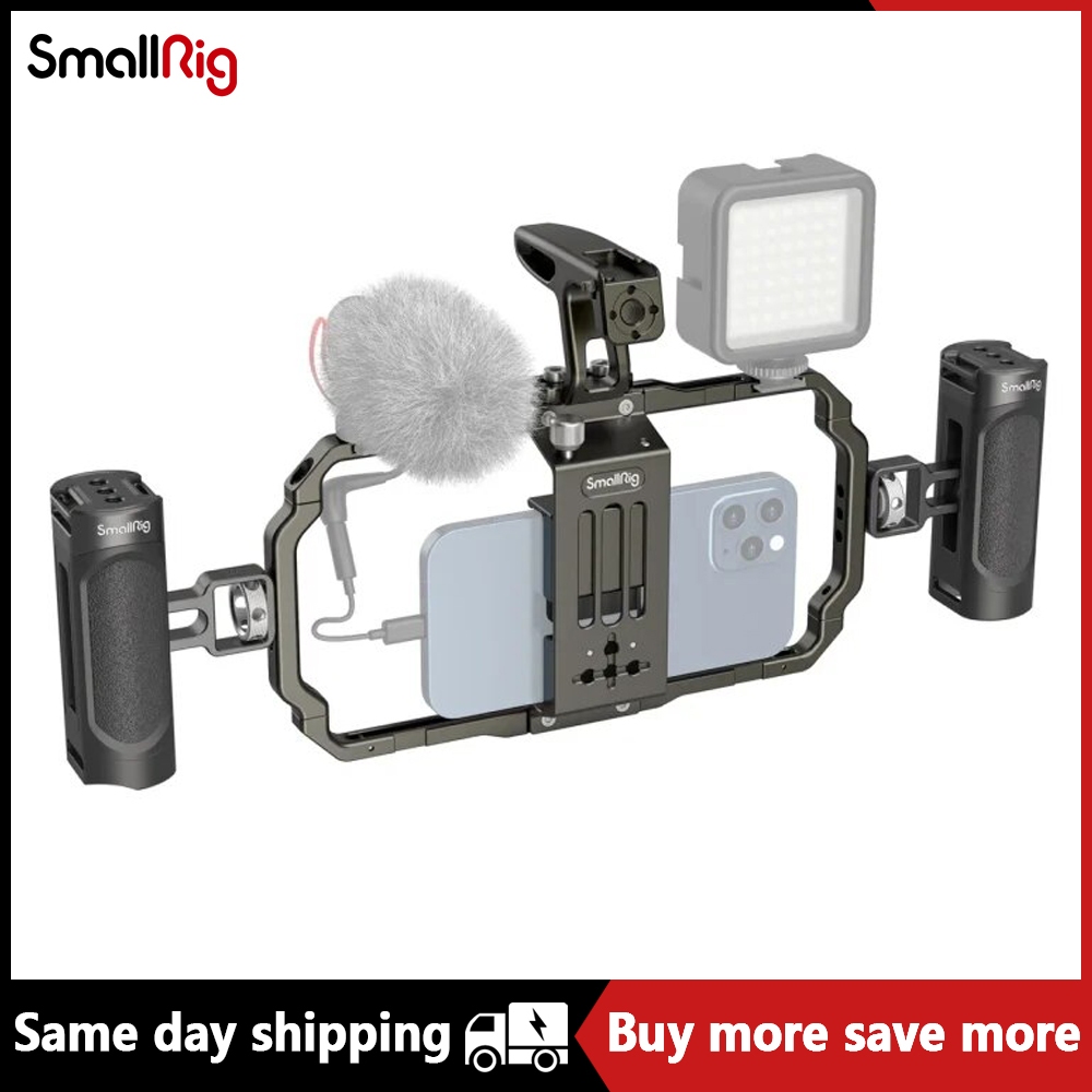 斯莫格 Smallrig 通用手機視頻裝備套件適用於 iPhone 手持電話籠穩定適用於 Vlog 攝像直播 3155