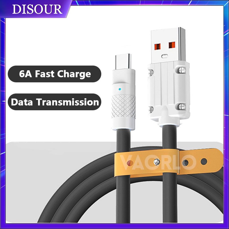 Disour 1M 2M 6A Micro Type-C USB 數據線傳輸超級充電充電線