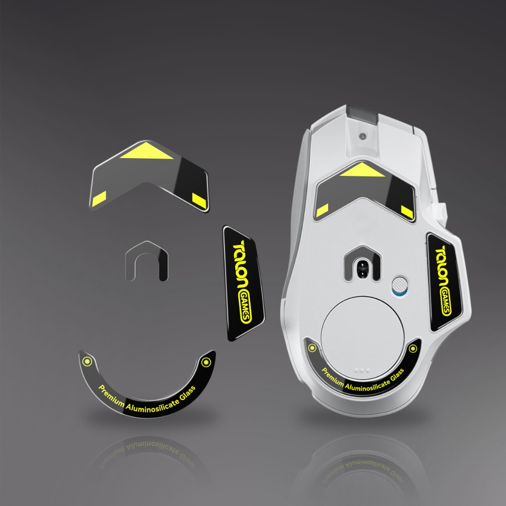 TALONGAMES 玻璃鼠標腳玻璃傳感器脚贴 適用於羅技 G502 X 有线,G502 X PLUS 圓形彎曲玻璃鼠足
