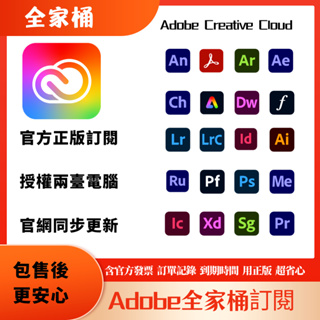 [正版訂閱]Adobe Creative Cloud 完整版應用程式 | 3個月 | Windows/Mac兼容