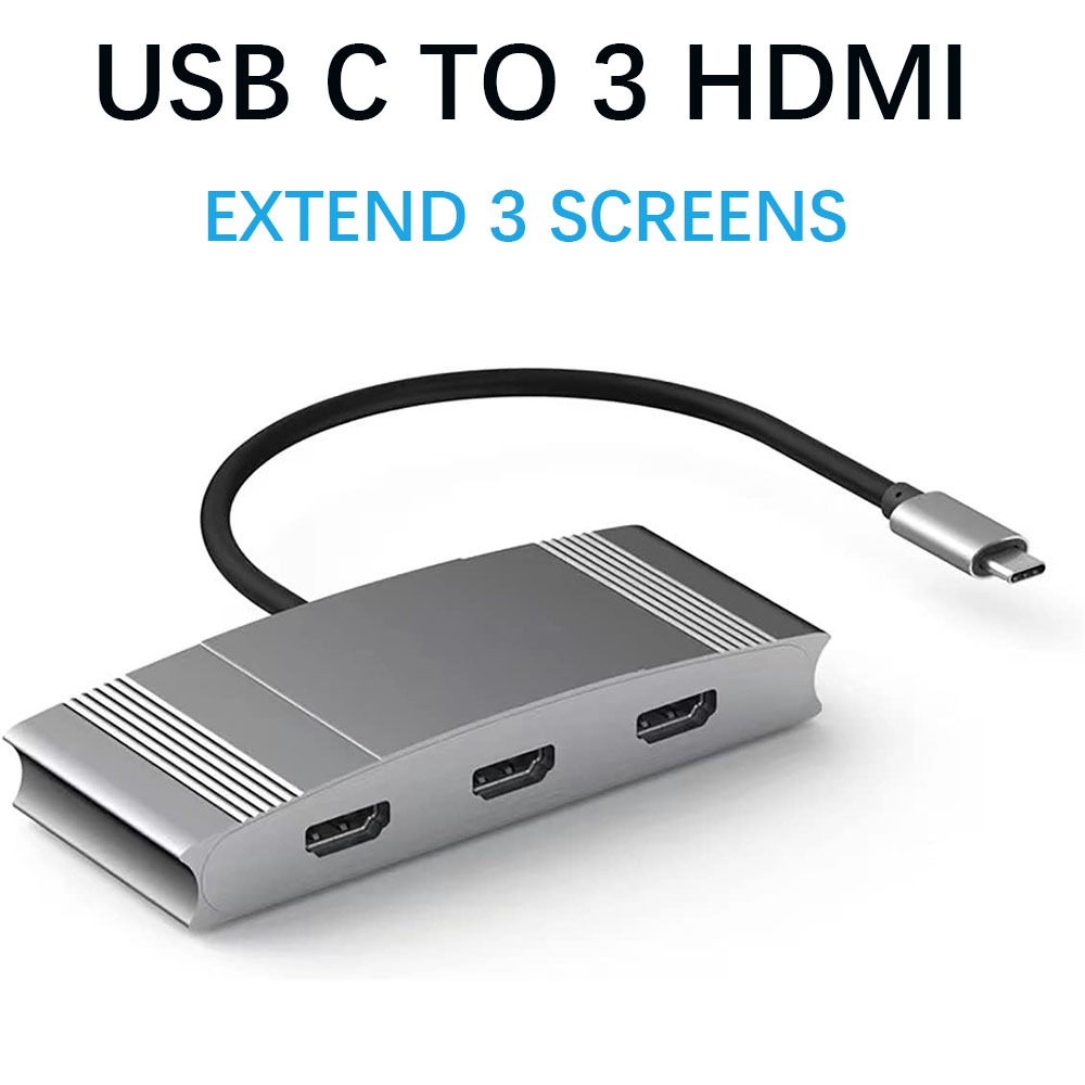 Usb C 轉 3 HDMI 適配器分配器 C 型轉雙 Displayport 多顯示器擴展 4K USB C 轉 2
