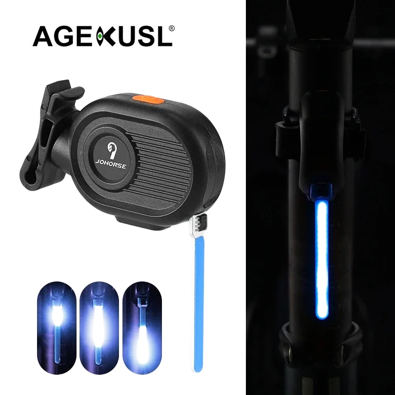 Agekusl 自行車燈 USB 可充電自行車安全警示燈適用於 MTB 山地公路 Brompton 3Sixty Pik