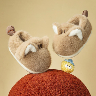 Cheerful Mario拖鞋兒童可愛兔毛冬季貓咪耳朵寶寶家用室內保暖棉鞋