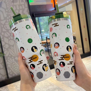 【COCO家居】 不鏽鋼杯 便捷吸管咖啡杯