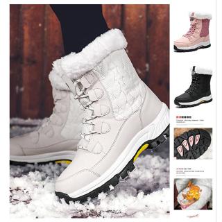 新款 2024 時尚女士冬季男士冬季鞋戶外毛絨雪地靴滑雪靴戶外厚底防水雪地靴