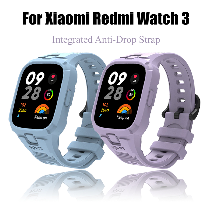 XIAOMI 適用於小米 Redmi Watch3 的矽膠錶帶 3 錶殼運動錶帶 Smartwatch 替換錶帶 TPU