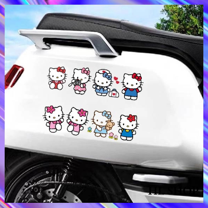 Hl電動車貼紙kitty貓可愛卡通hellokitty裝飾貼摩托車裝飾貼防水手機冰箱行李箱裝飾