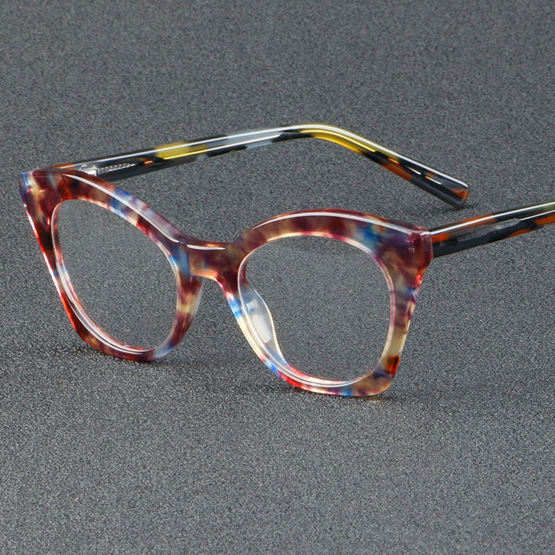 時尚貓眼眼鏡框復古手工厚醋酸纖維眼鏡框男女復古盤眼鏡8029