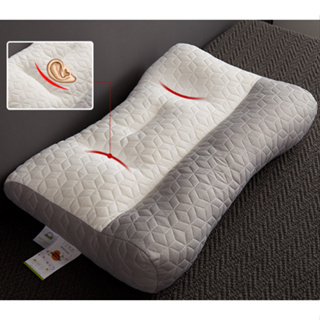 乳膠枕芯單人護頸椎 蕎麥殼枕頭反牽引枕羽絲絨