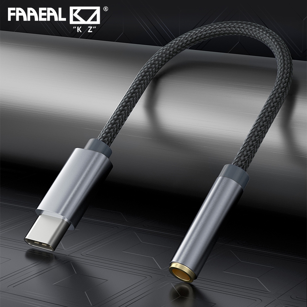 Faaeal KZ AM01 DAC 電纜 Type-C 轉 3.5mm 音頻適配器 32bit/384kHz Hi-F