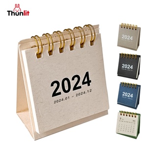 Thunlit Mini Calendar 2024創意極簡小可愛台歷擺件時間表規劃器學校辦公文具