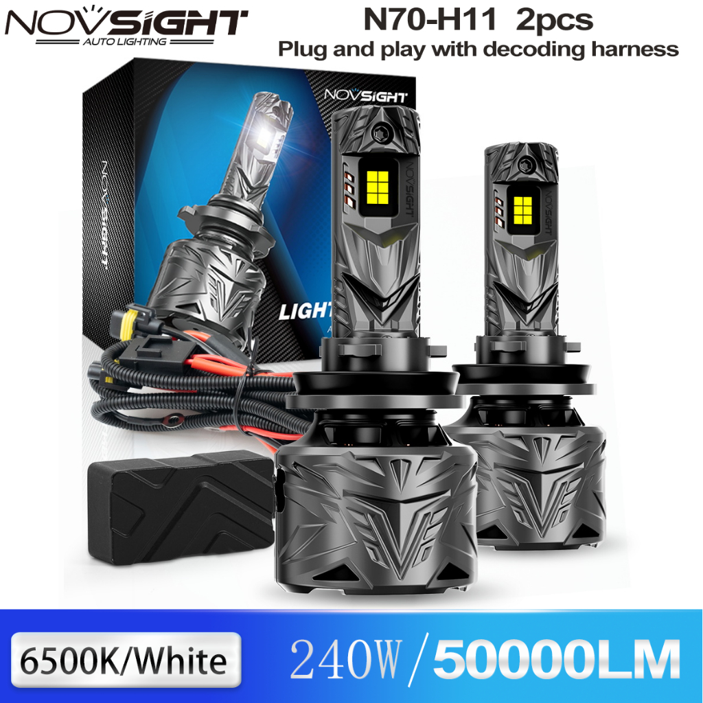 Novsight N70 H11 H8 H9 LED 汽車大燈 240W 50000LM 6500K 超亮即插即用 2