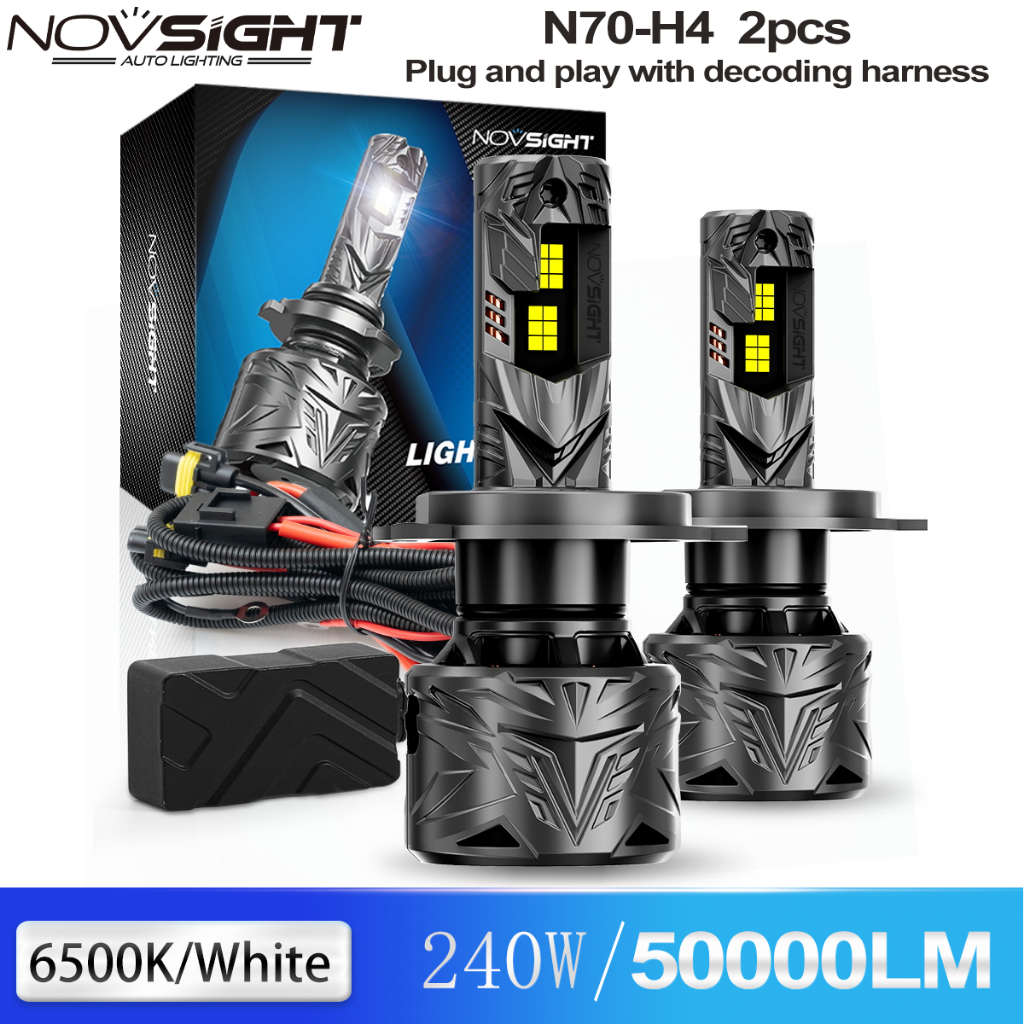 Novsight LED 汽車大燈 N70 H4 HB2 9003 240W 50000LM 6500K 超亮即插即用