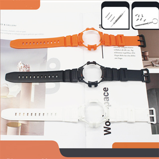 樹脂錶帶錶帶適用於卡西歐 G-SHOCK MCW-100 MCW-100H 運動錶帶錶帶手鍊錶殼蓋帶配件