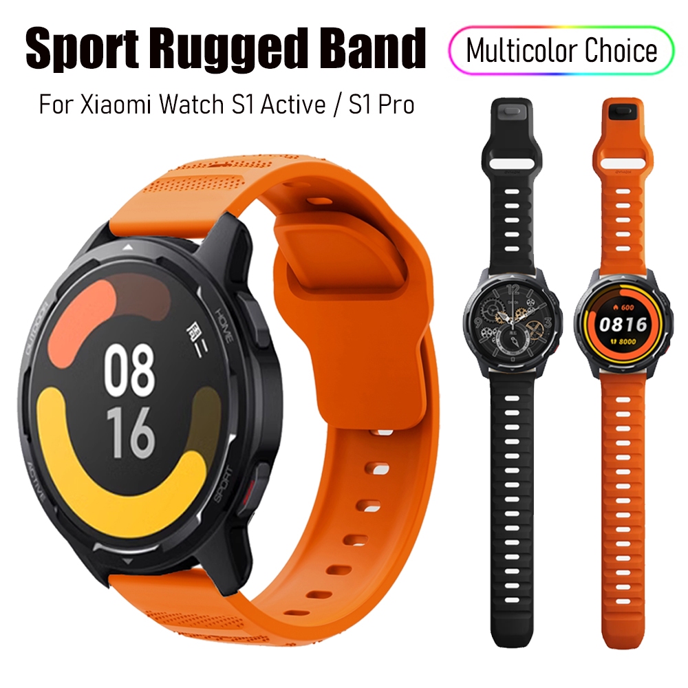 XIAOMI 適用於小米手錶 S3 小米 S1 Active Pro 錶帶更換錶帶的堅固運動矽膠錶帶適用於小米手錶 2