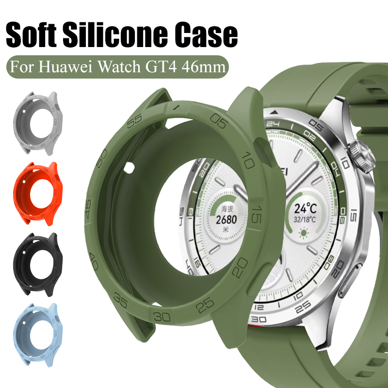 糖果矽膠保護殼適用於Huawei Watch GT 4 46mm GT4 錶殼 軟矽膠時尚刻度保護殼適用華為GT4