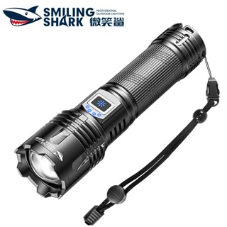 微笑鯊正品 SD7121 led手電筒強光 M60爆亮燈珠 6000lm Type-C帶電顯 5檔調焦 便攜防水戶外露營