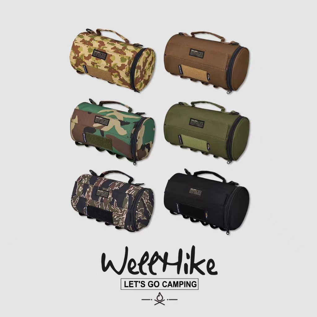 WELLHIKE戶外圓筒包 多功能挎包虎皮紋CORDURA小布車頭收納雜物袋