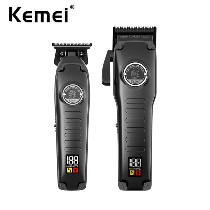 Kemei 專業理髮師褪色快船 0 毫米零間隙修邊機頭髮修剪器電動男士光頭完成理髮機
