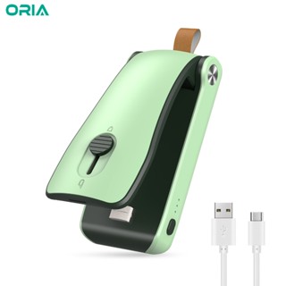Oria 便攜式 2 合 1 迷你袋封口機 USB 可充電熱封機,用於零食餅乾塑料袋