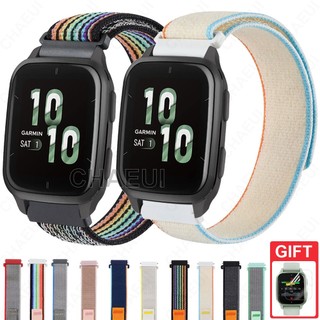 適用於佳明 Garmin Venu Sq 錶帶 Sq 2 Music 尼龍錶帶 透氣腕帶