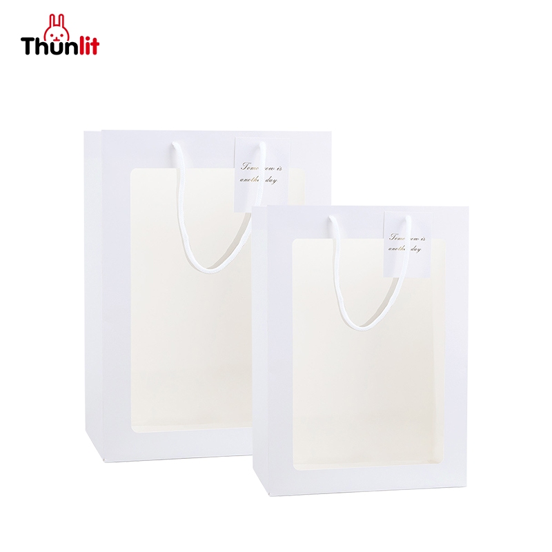 Thunlit 格菲特包 唯美情人節禮物禮物包裝袋定制禮品創意手提包紙袋透明窗花袋