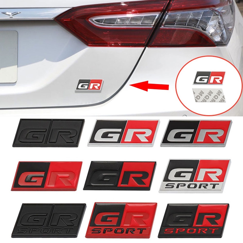 汽車貼紙 GR 標誌 3D 金屬標籤徽章徽章貼花適用於豐田運動 GR Sport C-HR RAV4 Avensis P