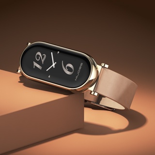 【新品現貨】米布斯小米手環8氣質真皮錶帶 獨特新穎金屬快拆連接器 頭層牛皮男女替換腕帶 NFC版通用
