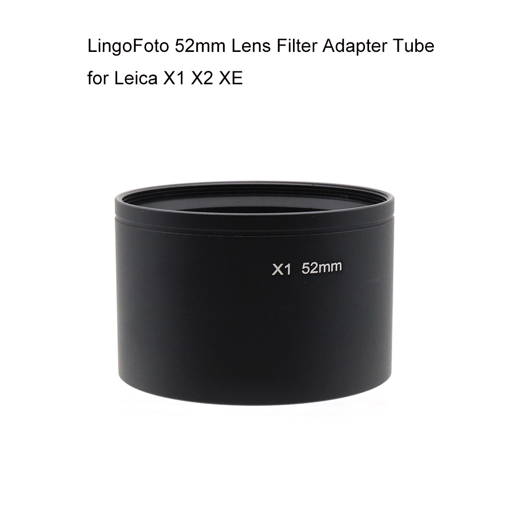 LEICA Lingofoto 金屬 52 毫米鏡頭濾鏡轉接管,適用於徠卡 X1 X2 XE 數碼相機黑色鋁鏡頭轉接管